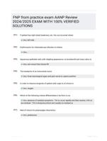 FNP from practice exam AANP Review 2024/2025  EXAM  WITH 100% VERIFIED  SOLUTIONS