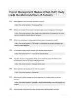 Project Management Module (IFMA FMP) Study Guide Questions and Correct Answers