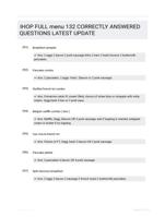 IHOP FULL menu 132 CORRECTLY ANSWERED QUESTIONS LATEST UPDATE