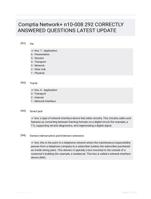 Comptia Network+ n10-008 292 CORRECTLY ANSWERED QUESTIONS LATEST UPDATE