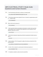 ABYC ELECTRICAL STUDY 3 Study Guide Questions and Correct Answers