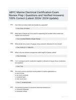 ABYC Marine Electrical Certification Exam Review Prep | Questions and Verified Answers| 100% Correct (Latest 2024/ 2024 Update)