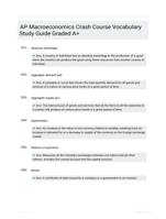 AP Macroeconomics Crash Course Vocabulary Study Guide Graded A+