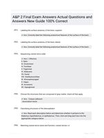 A&P 2 Final Exam Answers Actual Questions and Answers New Guide 100% Correct