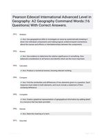 Pearson Edexcel International Advanced Level in Geography: A2 Geography Command Words |16 Questions| With Correct Answers.