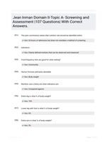 Jean Inman Domain II-Topic A- Screening and Assessment |107 Questions| With Correct Answers.