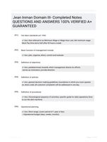 Jean Inman Domain III- Completed Notes QUESTIONS AND ANSWERS 100% VERIFIED A+ GUARANTEED