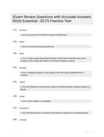 (Exam Review Questions with Accurate Answers 2024) Essential - IELTS Practice Test