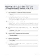 PSE Window Clerk Exam 2023 Flashcards correctly answered graded A+ 2024/2025