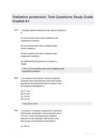 Radiation protection: Test Questions Study Guide Graded A+