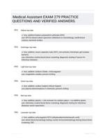 Medical Assistant EXAM 279 PRACTICE QUESTIONS AND VERIFIED ANSWERS.