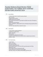 Nuclear Medicine Board Review EXAM QUESTIONS (159 TERMS) WITH VERIFIED DEFINITIONS UPDATED 2024