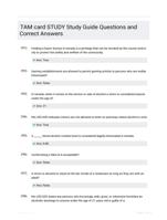 TAM card STUDY Study Guide Questions and Correct Answers