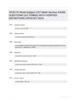 NYSCTE Multi-Subject CST Math Section EXAM QUESTIONS (63 TERMS) WITH VERIFIED DEFINITIONS UPDATED 2024