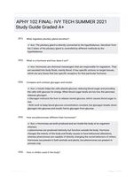 APHY 102 FINAL- IVY TECH SUMMER 2021 Study Guide Graded A+