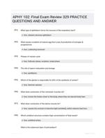 APHY 102: Final Exam Review 329 PRACTICE QUESTIONS AND ANSWER