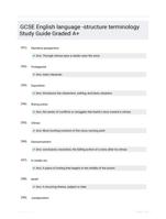 GCSE English language -structure terminology Study Guide Graded A+