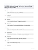 GCSE English language -structure terminology Study Guide Graded A+