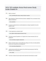 HCA 102 multiple choice final review Study Guide Graded A+