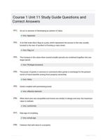 Course 1 Unit 11 Study Guide Questions and Correct Answers