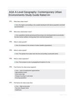 AQA A-Level Geography: Contemporary Urban Environments Study Guide Rated A+