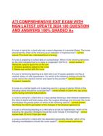 ATI COMPREHENSIVE EXIT EXAM WITH  NGN LATEST UPDATE 2024 180 QUESTION  AND ANSWERS 100% GRADED A+