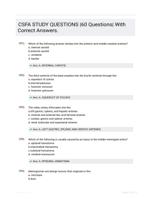 CSFA STUDY QUESTIONS |60 Questions| With Correct Answers.