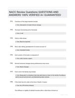 NACC Review Questions QUESTIONS AND ANSWERS 100% VERIFIED A+ GUARANTEED