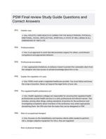 PSW Final review Study Guide Questions and Correct Answers