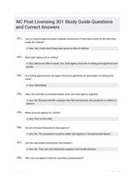 NC Post Licensing 301 Study Guide Questions and Correct Answers