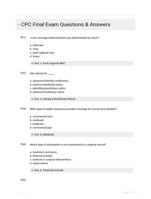 - CPC Final Exam Questions & Answers