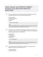 (Exam  Solution with VERIFIED CORRECT Answers) Cram NCLEX-PN PRACTICE QUESTIONS