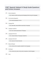 CSET Spanish Subtest IV Study Guide Questions and Correct Answers