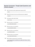 Ryanair Conversion 1 Study Guide Questions and Correct Answers