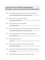 Learn2Serve Food Safety Management Principles Lesson Assessments Already Passed