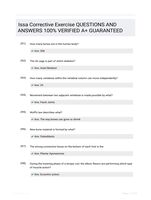 Issa Corrective Exercise QUESTIONS AND ANSWERS 100% VERIFIED A+ GUARANTEED