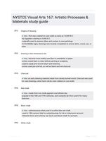 NYSTCE Visual Arts 167: Artistic Processes & Materials study guide