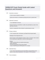 SHRM-SCP Exam Study Guide with Latest Questions and Answers