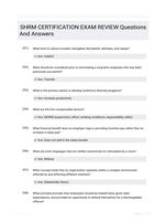 SHRM CERTIFICATION EXAM REVIEW Questions And Answers