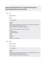 Irene Gold Boards Part 3 Vignettes Practice Exam Questions and Answers