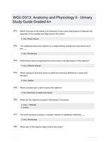 WGU D313: Anatomy and Physiology II - Urinary Study Guide Graded A+