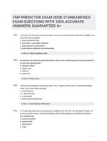 FNP PREDICTOR EXAM 2024| STANDARDISED EXAM QUESTIONS WITH 100% ACCURATE ANSWERS| GUARANTEED A+