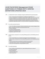 ACHE FACHE BOG Management EXAM QUESTIONS (10 TERMS) WITH VERIFIED DEFINITIONS UPDATED 2024