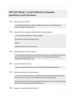 NR 603-Week 1 Exam-Meniers Disease questions and Answers