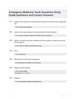 Emergency Medicine: Rosh Questions Study Guide Questions and Correct Answers