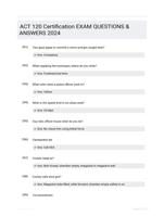 ACT 120 Certification EXAM QUESTIONS & ANSWERS 2024