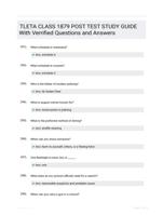 TLETA CLASS 1879 POST TEST STUDY GUIDE With Verrified Questions and Answers