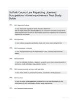 Suffolk County Law Regarding Licensed Occupations Home Improvement Test Study Guide