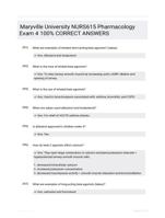 Maryville University NURS615 Pharmacology Exam 4 100% CORRECT ANSWERS