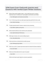 QDM Expert Exam Flashcards (practice test) Questions With Verified Expert  Written Solutions